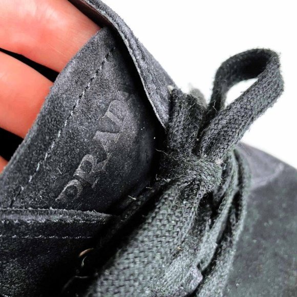 ⚡️SOLD⚡️ prada all black suede high top sneaker boots - size 10 - Picture 5 of 9